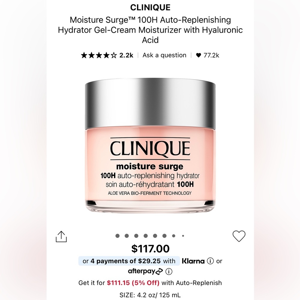 🌸CLINIQUE Moisture Surge 100H Hydrator Gel-Cream Moisturizer 15 mL Mini - Picture 2 of 9